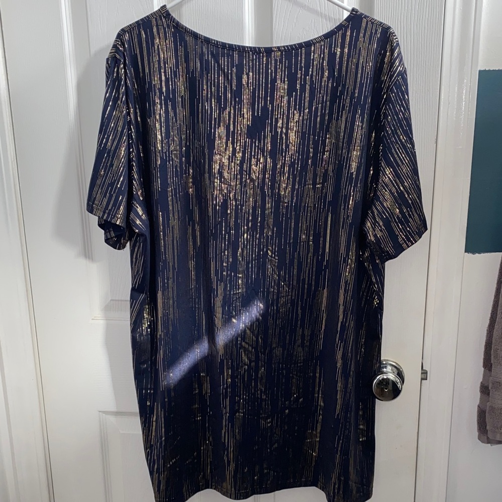 Navy and Gold Women's Blouse - Picture 4 of 4